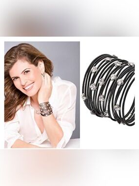 Sea-Smadar EliasafBlack Leather, Wrap Bracelet